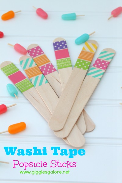 Washi Tape Popsicle Sticks - Giggles Galore